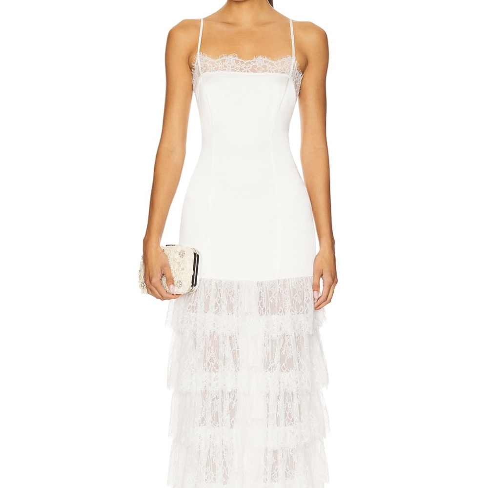 MAJORELLE Felicite white maxi dress Satin Lace Dress from revolve - Picture 3 of 6